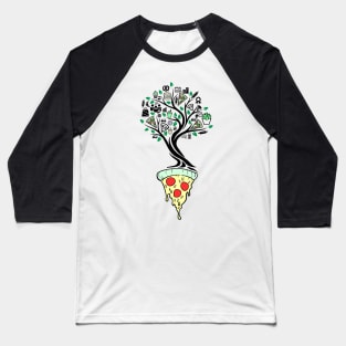 Pizza Fast Food Tree Of Life Yoga Celtic Viking Yggdrasil Baseball T-Shirt